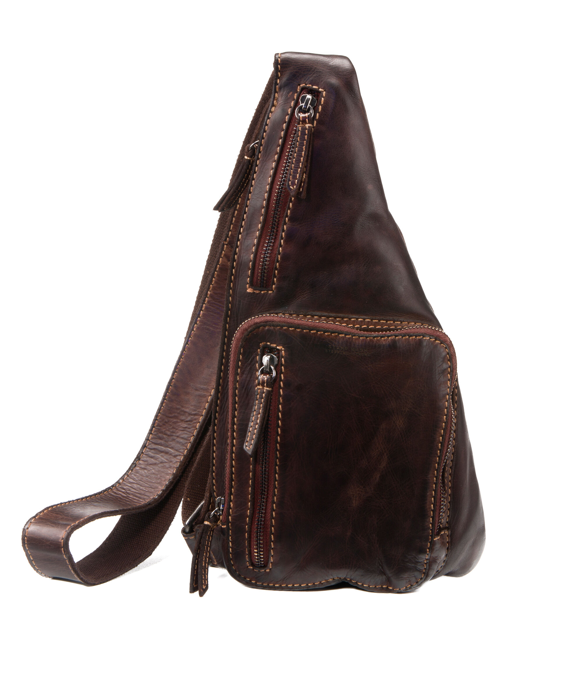 STAMP 121 crossbody backpack in washed leather