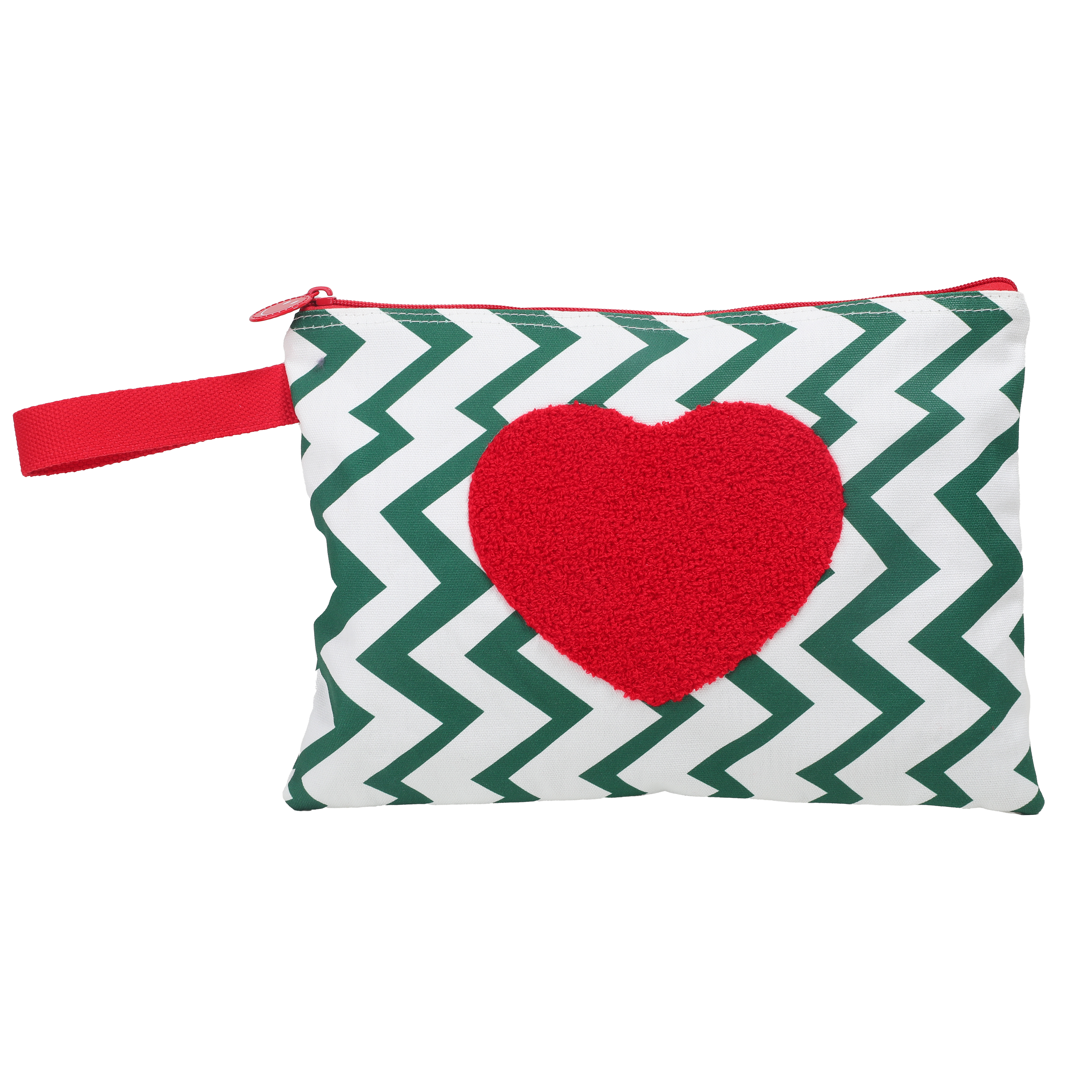 Heart Pouch Bag – Cute Kids Travel & Makeup Organizer 23x33 cm | Aesthetic Zipper Clutch for Girls & Teens