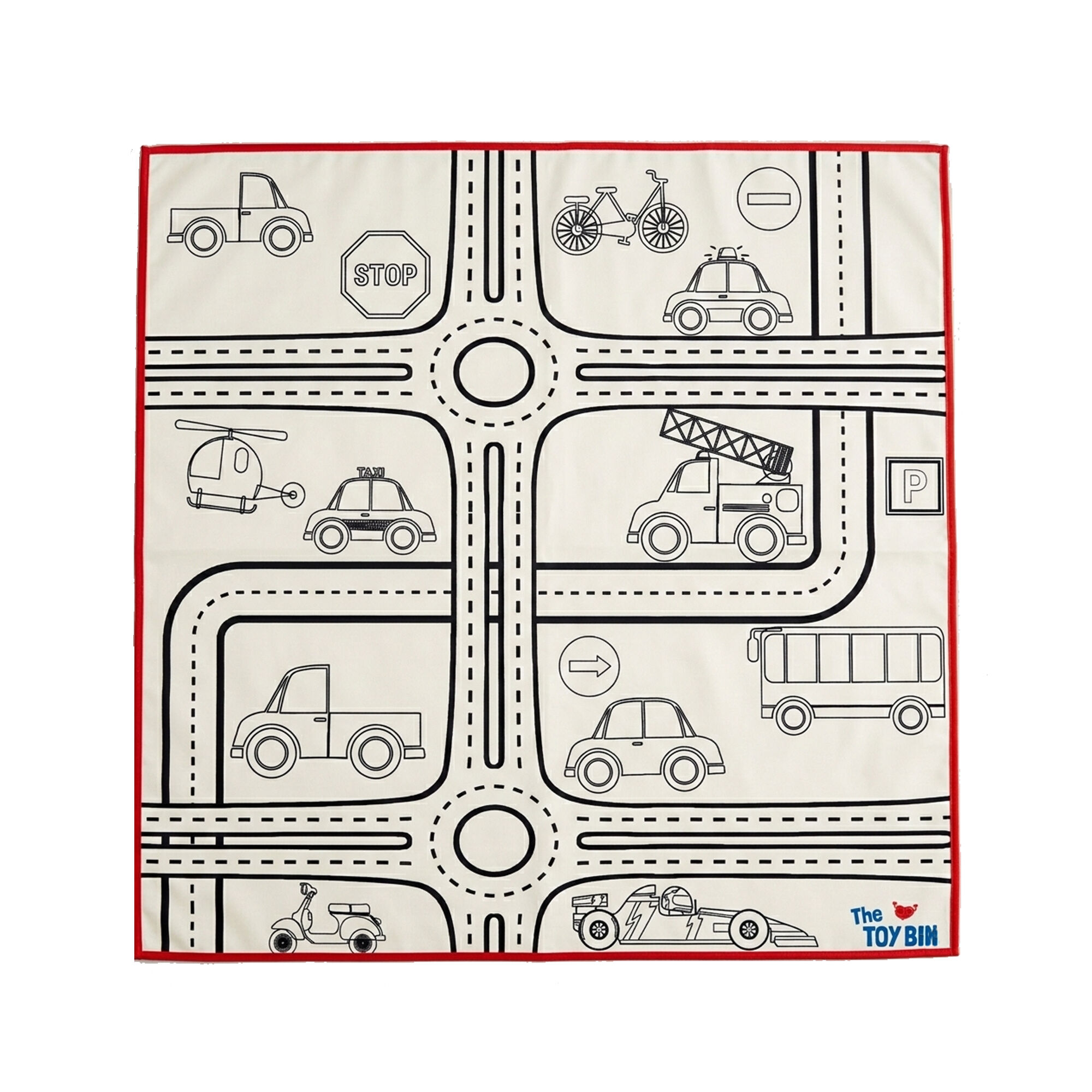 Big floor drawing board with cars for kids - 145x145 cm / ideal for messy play, creative play