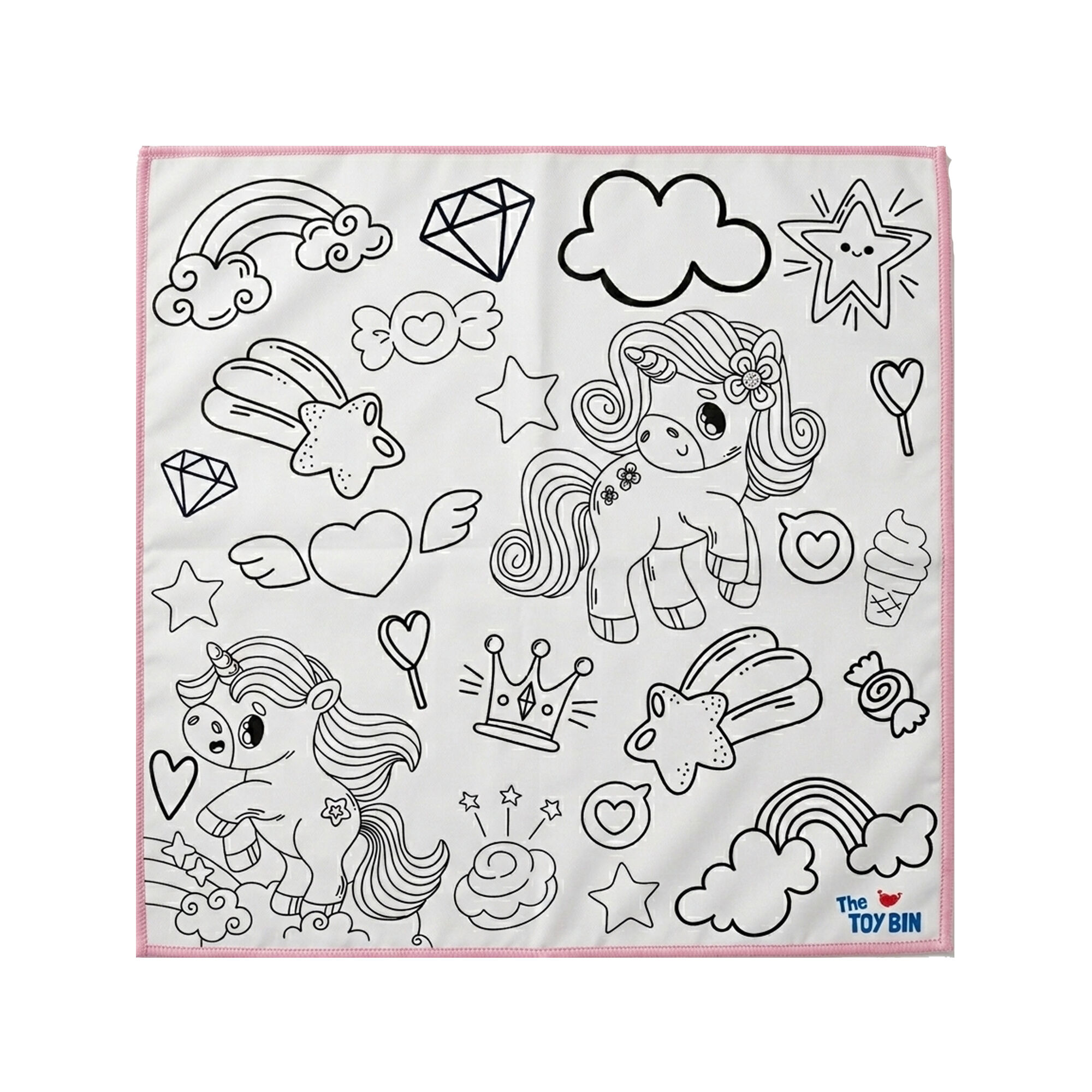 Big floor drawing board with unicorns for kids - 145x145 cm / ideal for messy play, creative play