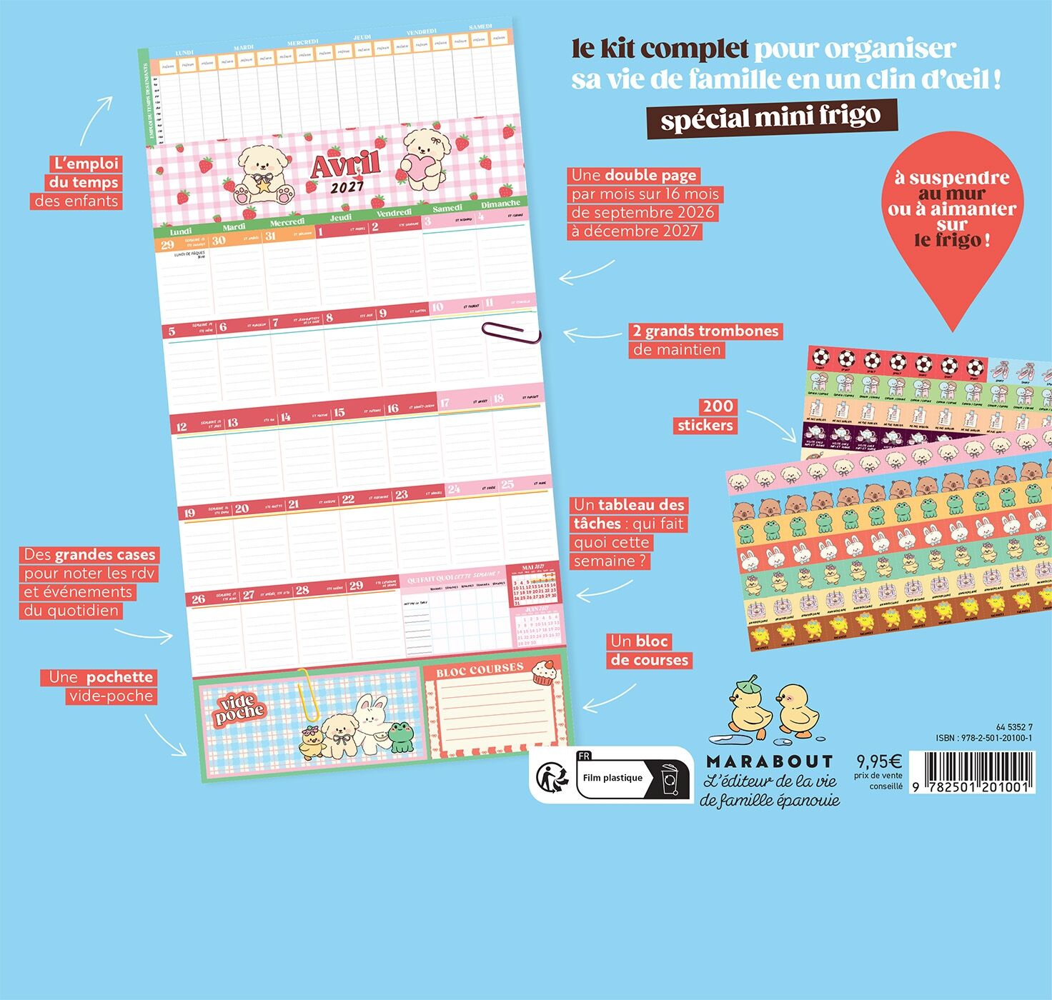 Mini monthly family calendar 2026-2027
