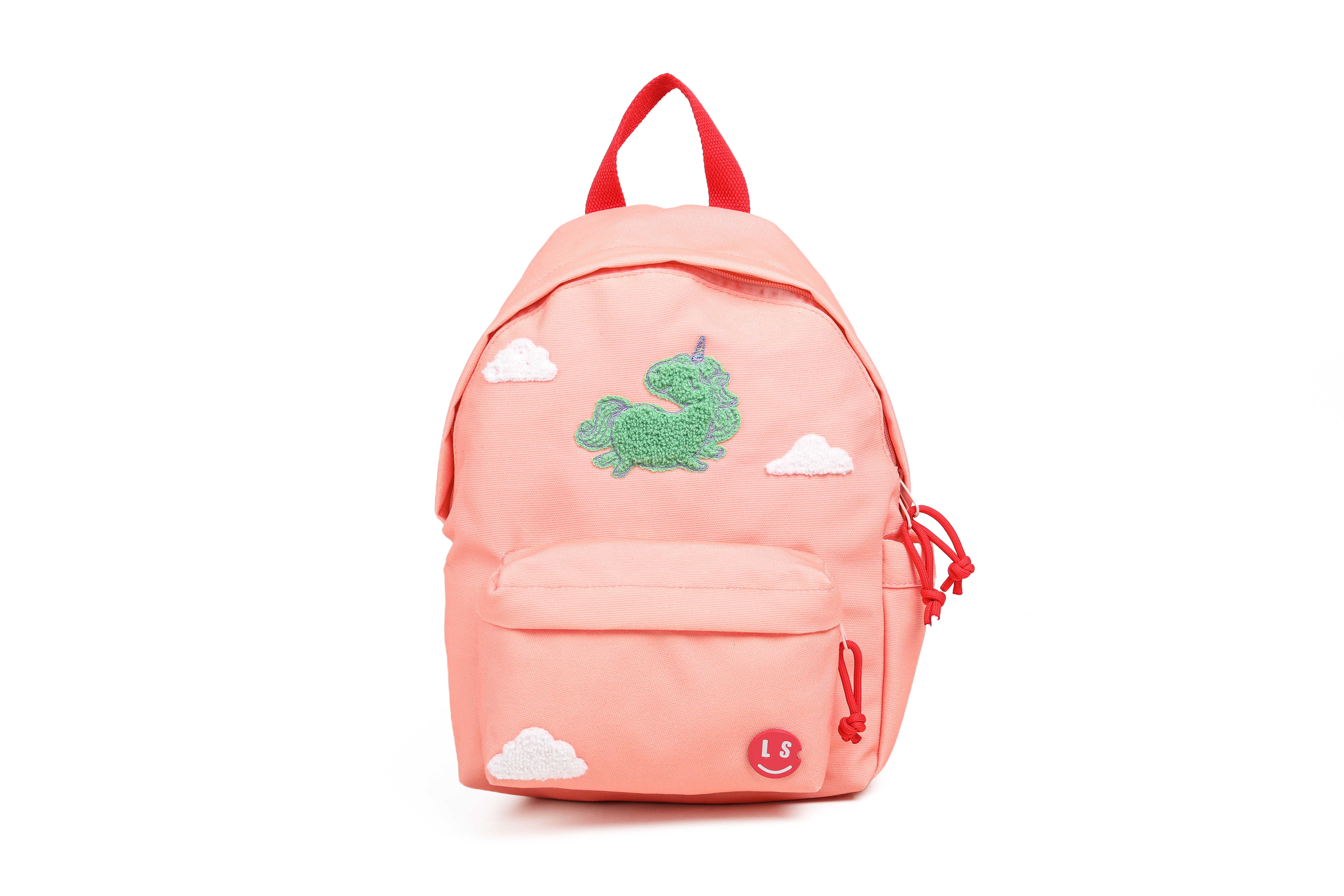 Mochila infantil rosa claro con diseño de unicornio – Mochila pequeña para guardería y preescolar, diseño de unicornio y nubes (33x16x22 cm)