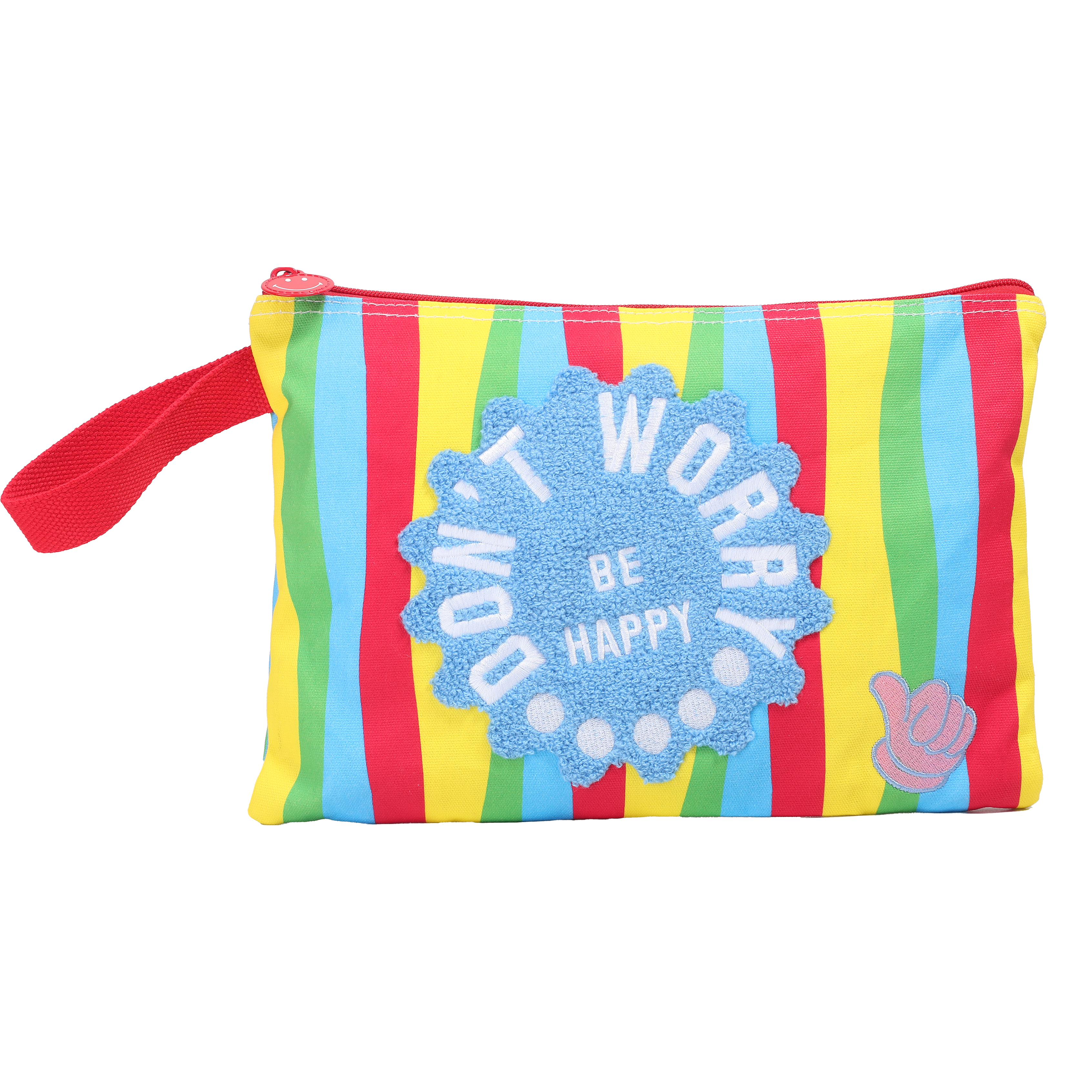„Keine Sorge“-Schminktasche – Niedlicher Reise- und Kosmetikorganizer für Kinder, 23 x 33 cm | Ästhetische Clutch mit Reißverschluss für Mädchen und Teenager
