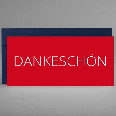 ELEGANT UND KLASSISCH: Rote Dankeschön-Karte inkl. Kuvert