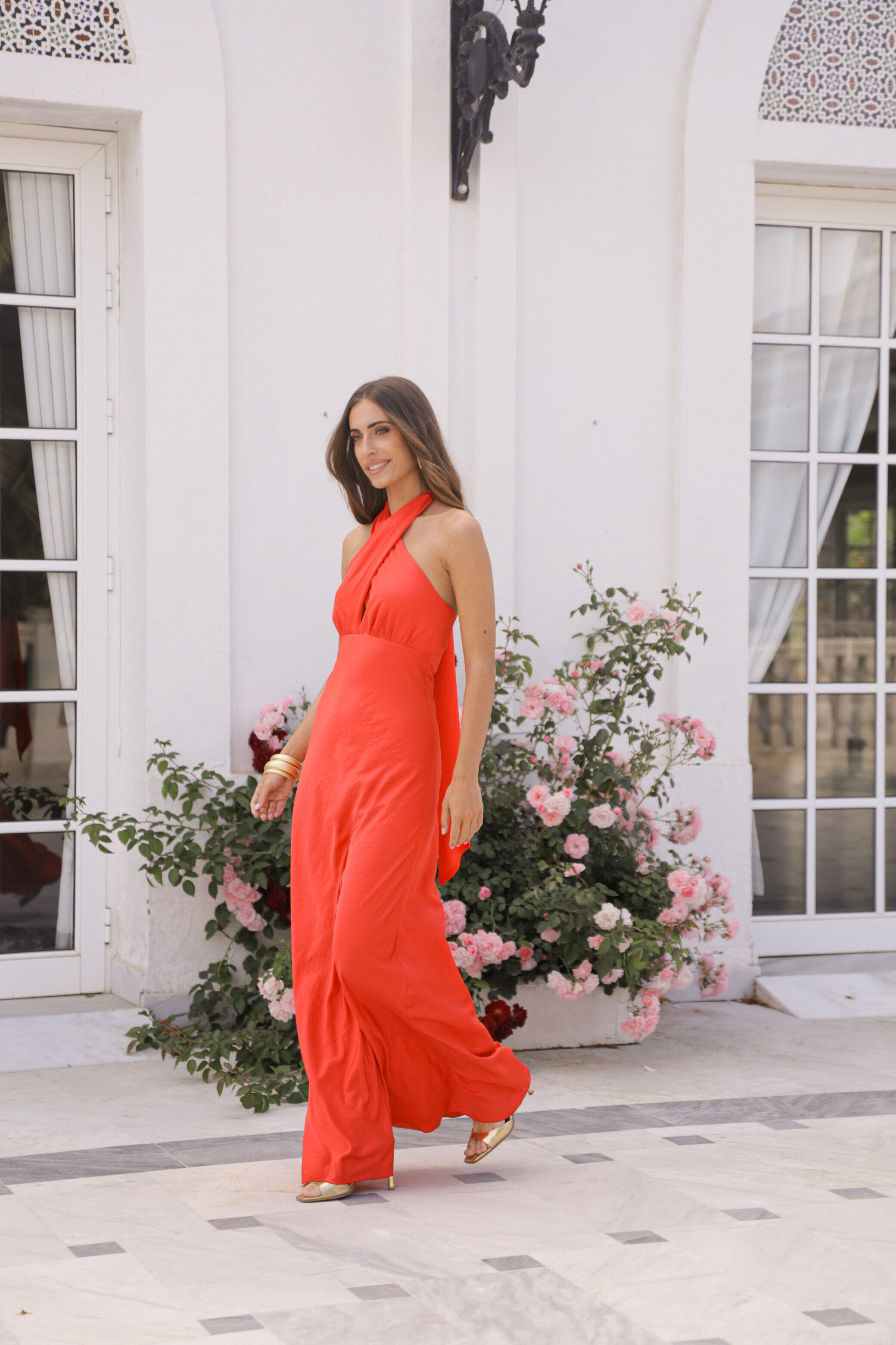 coral pink color dress Rosy Cover-Up Mini coral pink color dress T703