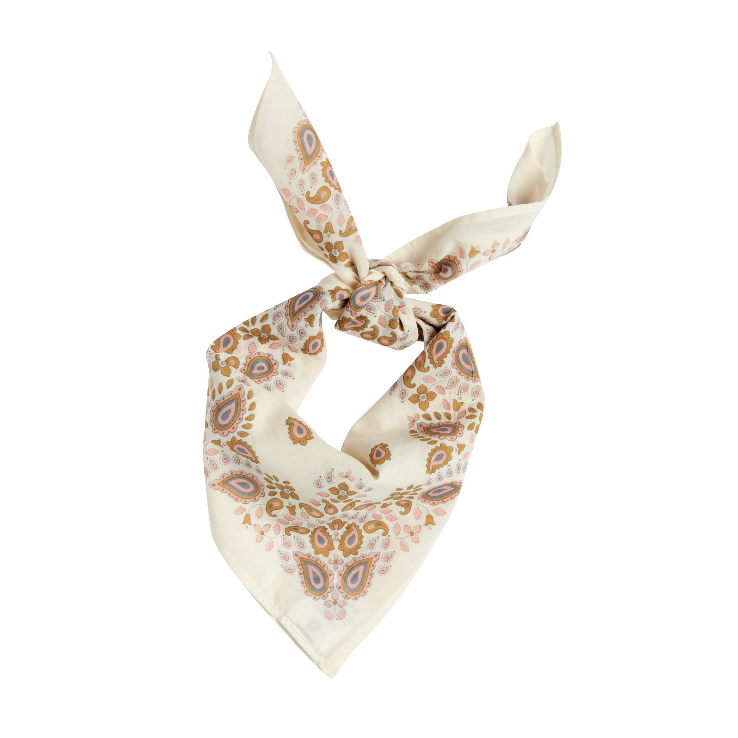 Children's Indian Scarf - Ecru/Dow Bandana