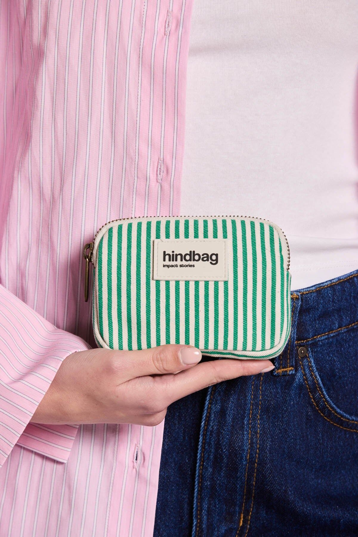 Lili Green Striped Coin Purse