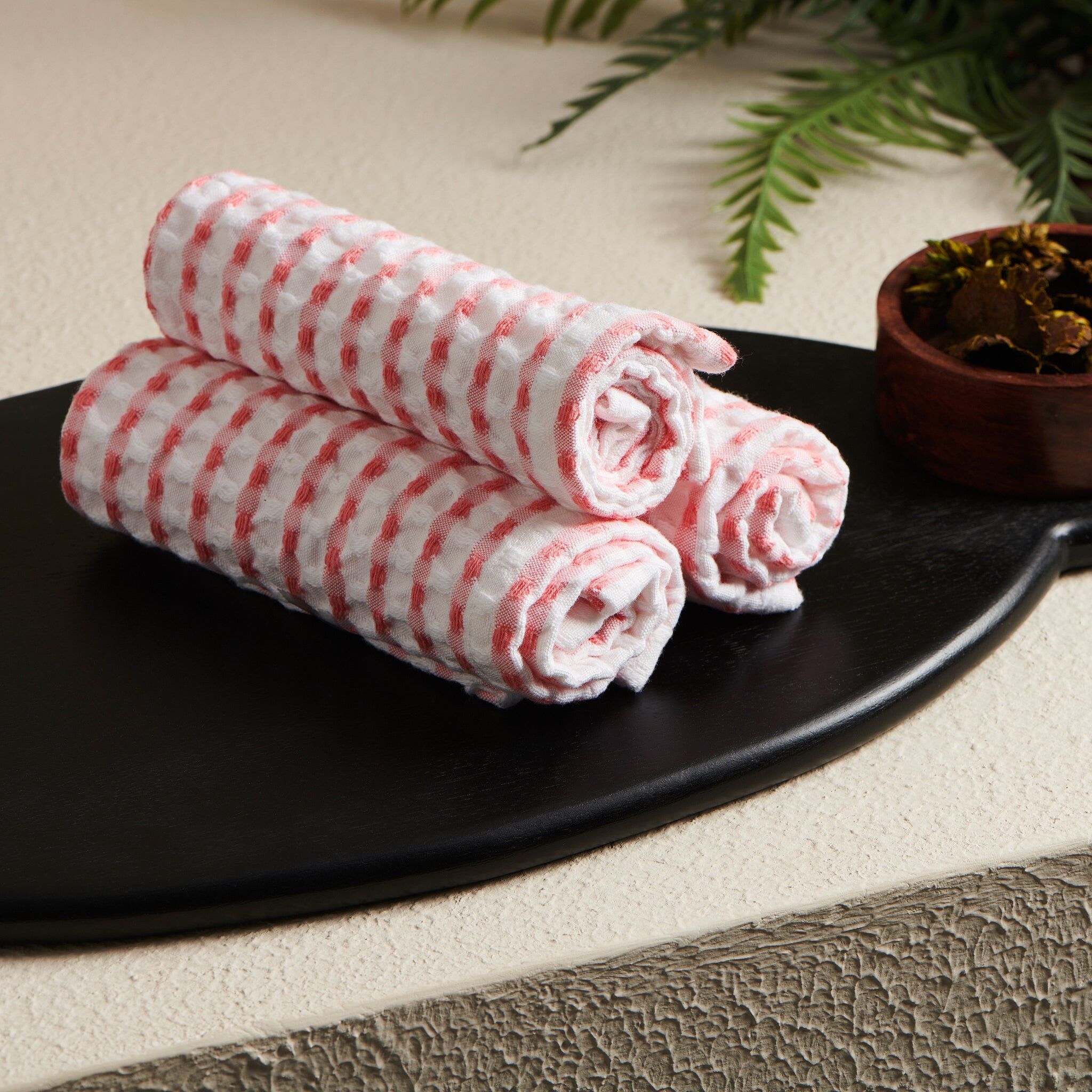 Peach | Cotton | Waffle | Face Towel