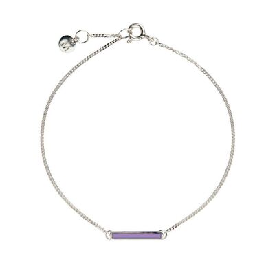 Purple Little Bar of Strength - Wrist (Sterling Silver)