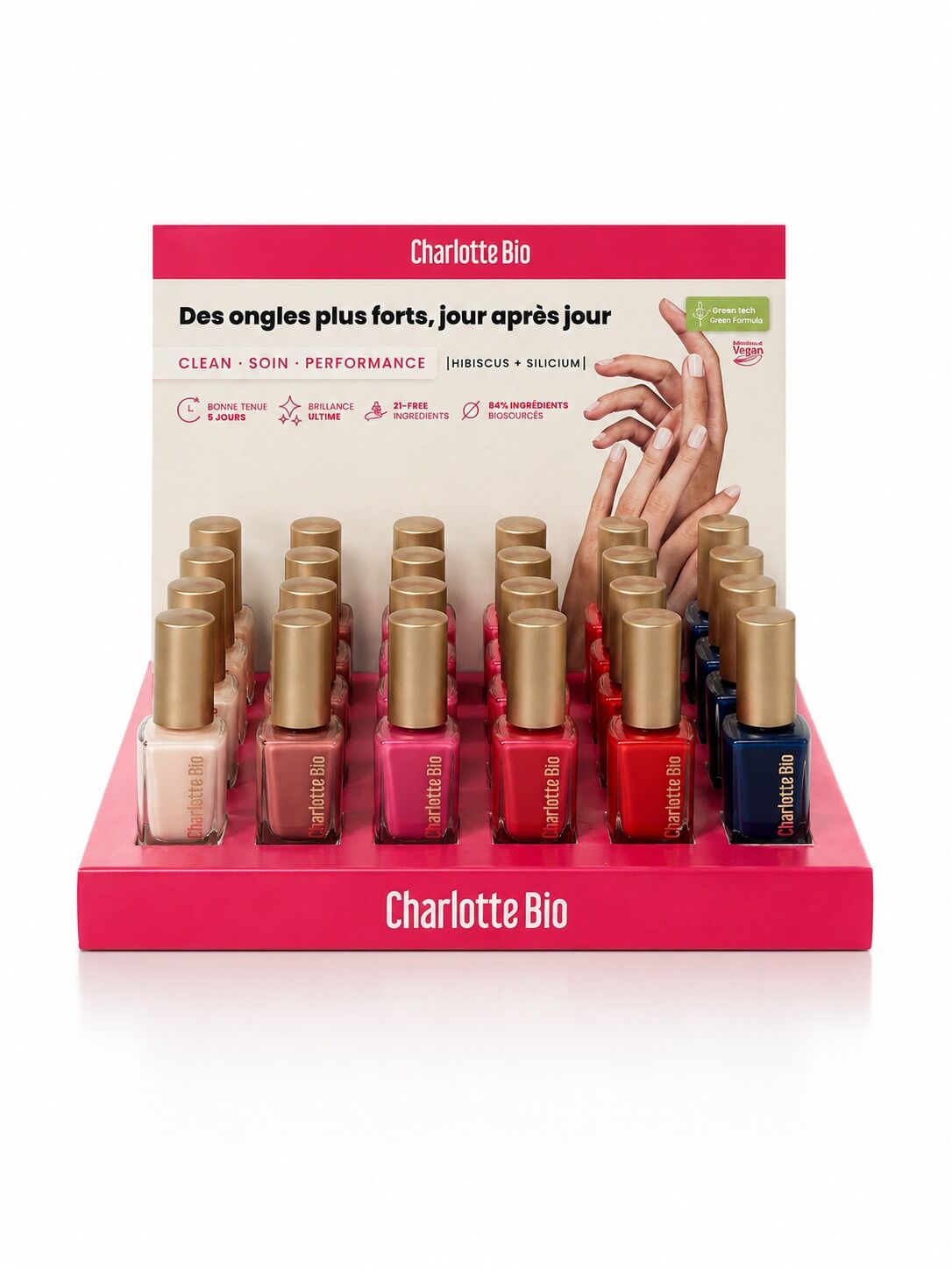 Nail Polish Display Stand - Bio-based Care - 6 shades
