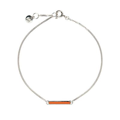 Orange Little Bar of Strength - Wrist (Sterling Silver)