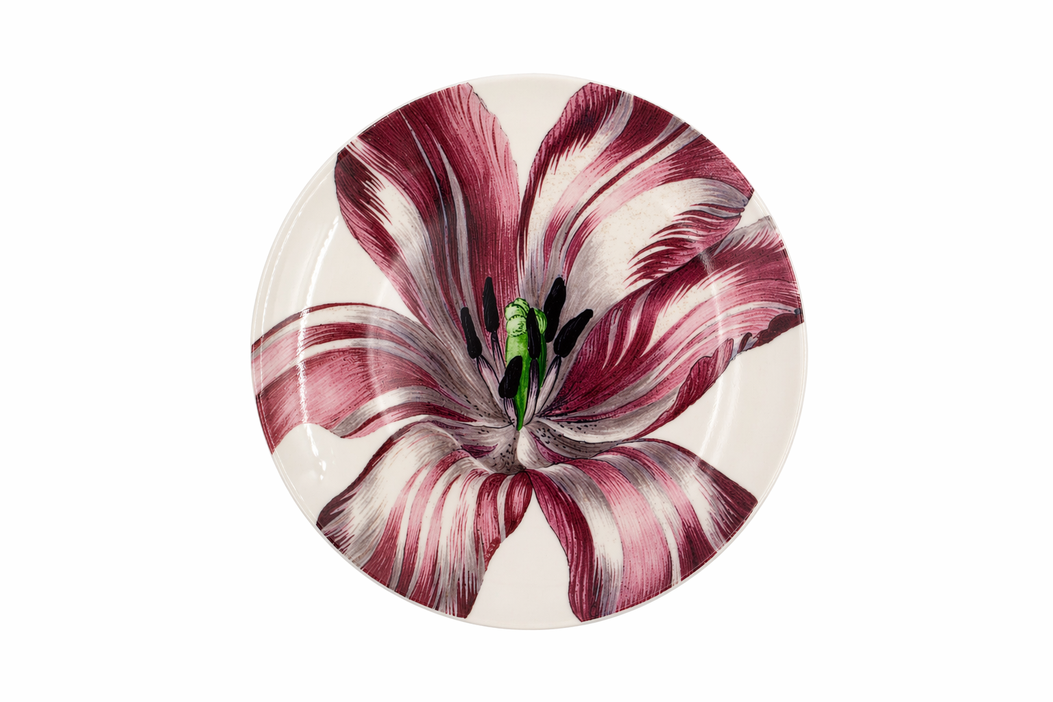 Porcelain Decorative Plate - Diameter 20 cm - Tulips - Maria Sibylla Merian