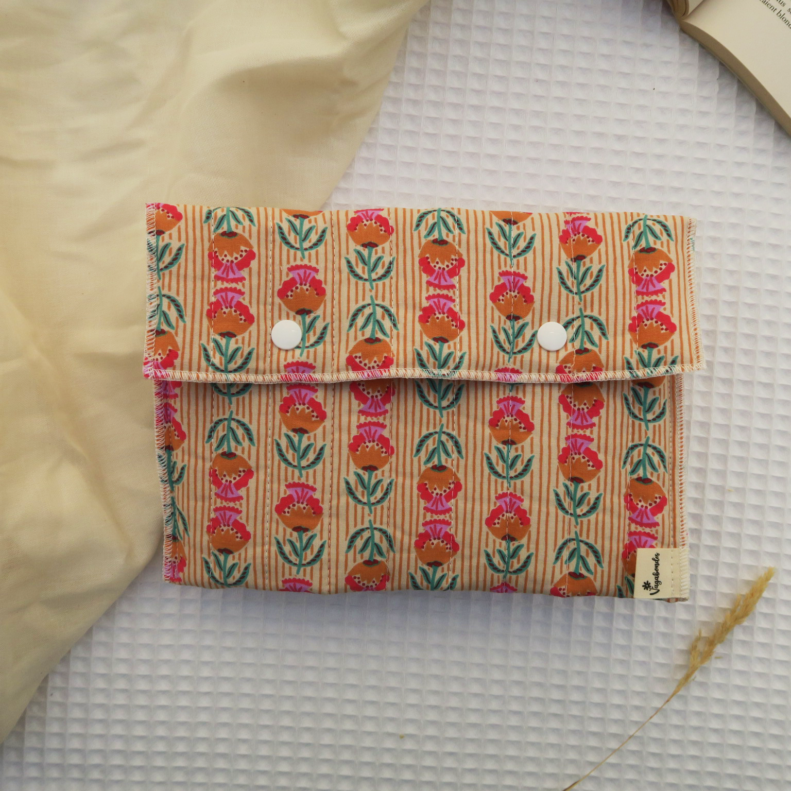 Cotton book sleeve 16x22 cm - Pocket size - SURI - Les Beaux Jours Collection