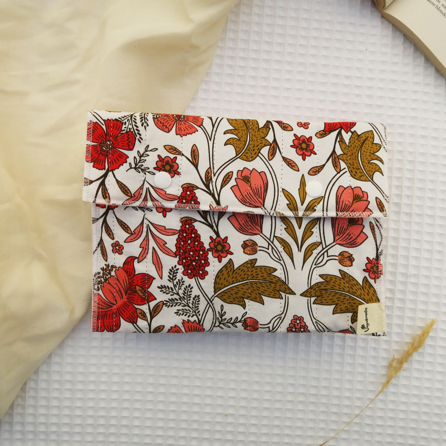 Cotton book sleeve 16x22 cm - Pocket size - LIZUL - Les Beaux Jours Collection