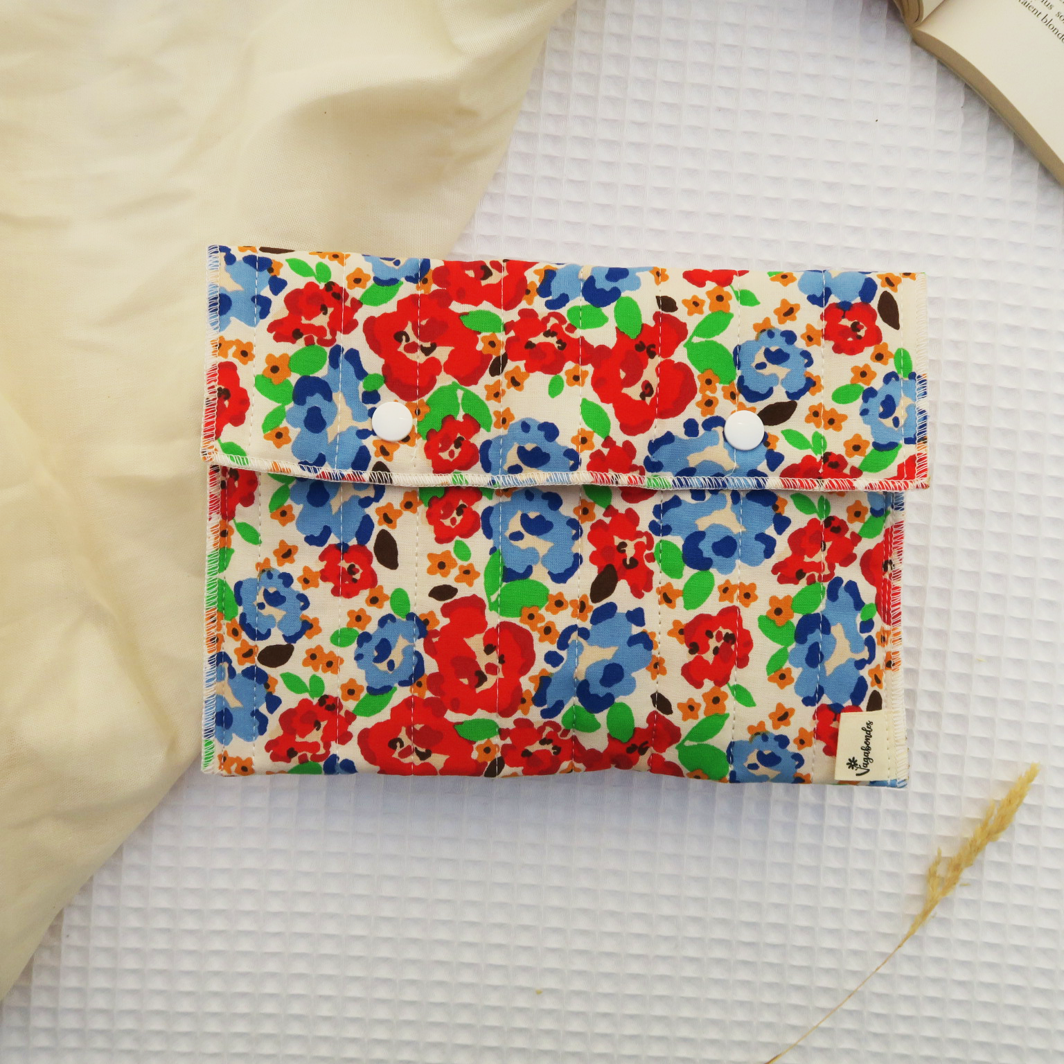 Cotton book sleeve 16x22 cm - Pocket size - ODALIE - Les Eclats Joyeux Collection