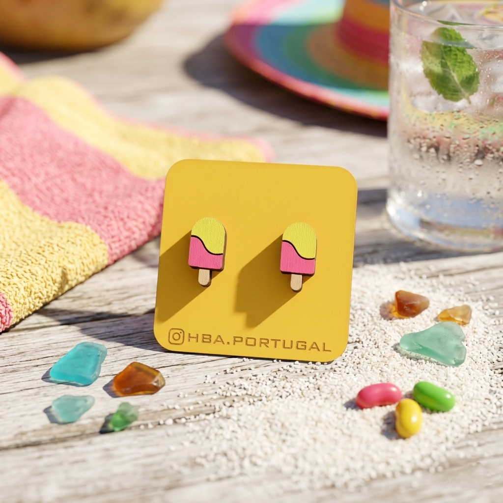 Popsicle Wooden Earrings | Summer Stud Jewelry