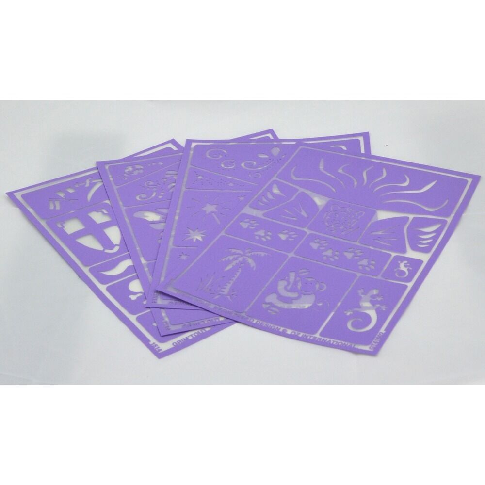 Set of 4 Express Makeup Stencils - Butterfly, Pirate, Fairy Tale, Jungle