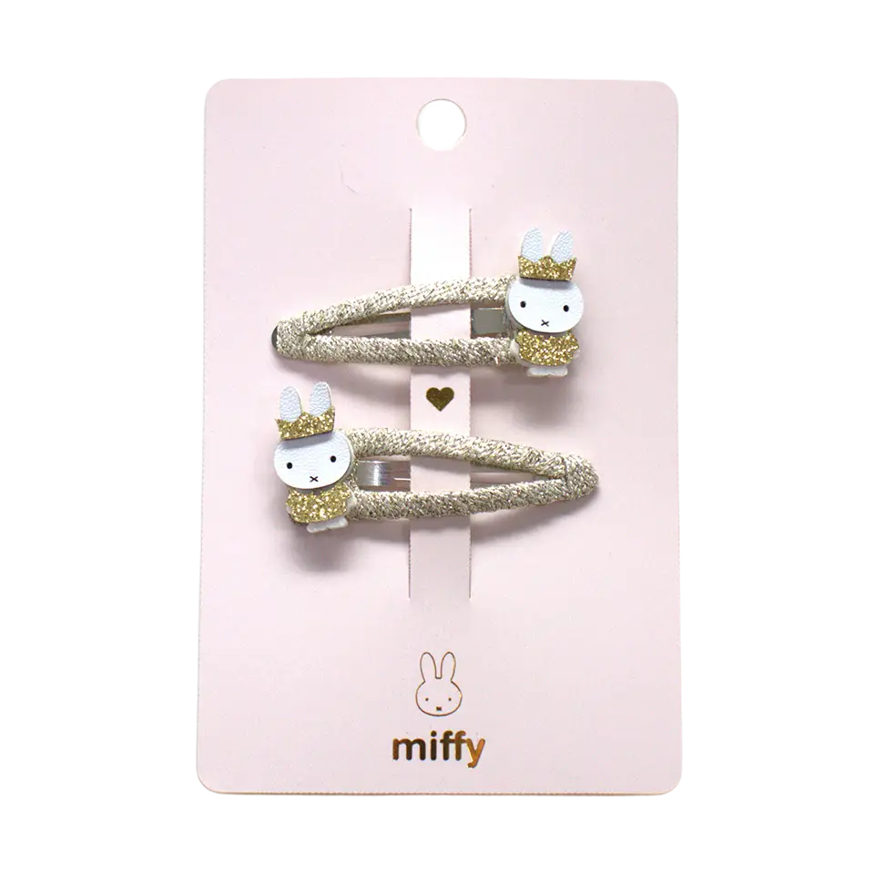 Duo of Miffy Gold Barrettes - Miffy x Yuko B Collection.