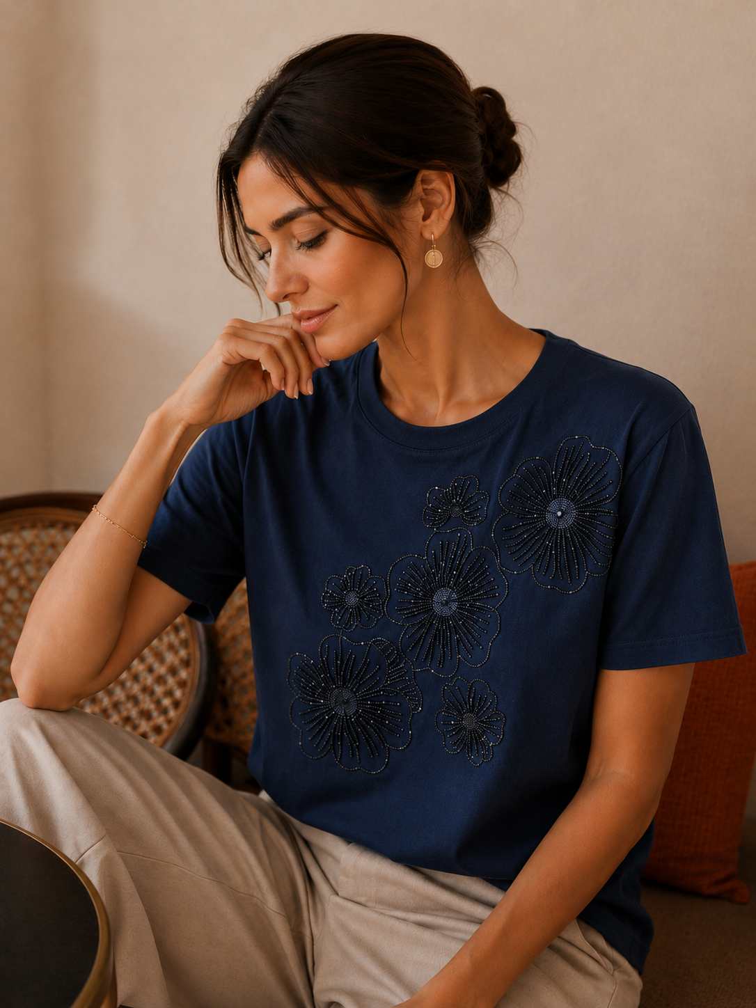 T-shirt 2688 Floral Embroidery