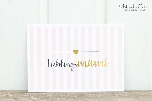 Postkarte: Lieblingsmami, gold M