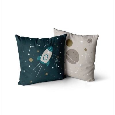 Cushion with space travel print