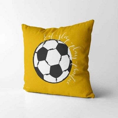 Pillow football ocher: Eat, sleep, play, practice.