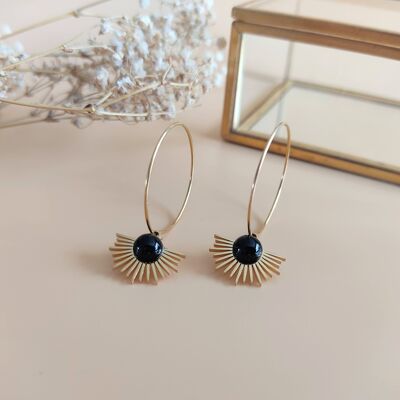 Black Agate Resplendent Earrings