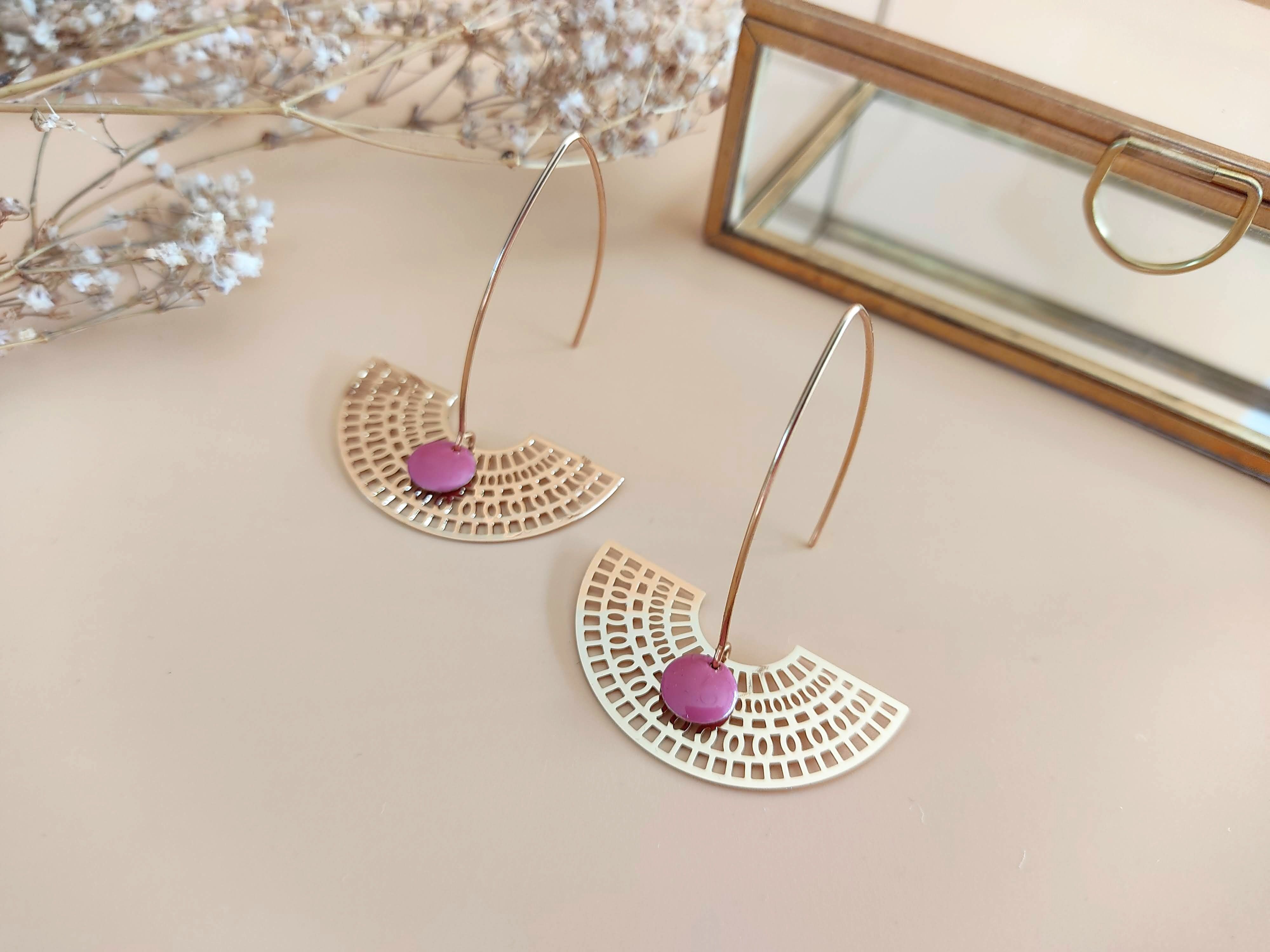 Orecchini La Rêveuse rosa antico