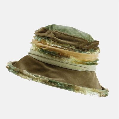 Sombrero de terciopelo esponjoso lima y musgo - Moss