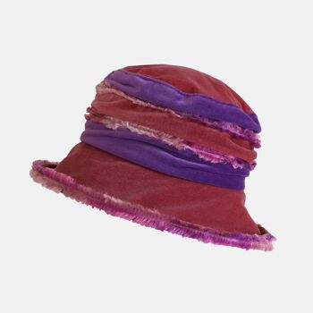 Bonnet Velours Duveteux Rose et Violet - Rose