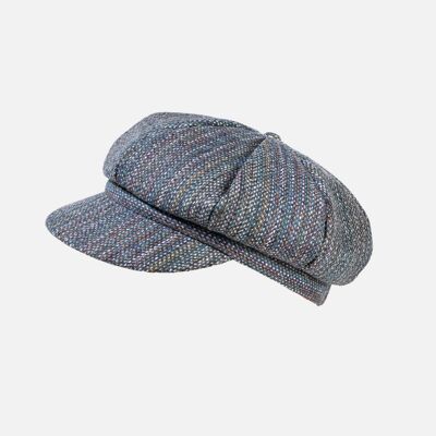 Tweed Wool Baker Boy Cap - Petrol