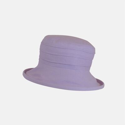 Small Brim, Packable Linen Sun Hat - Lilac