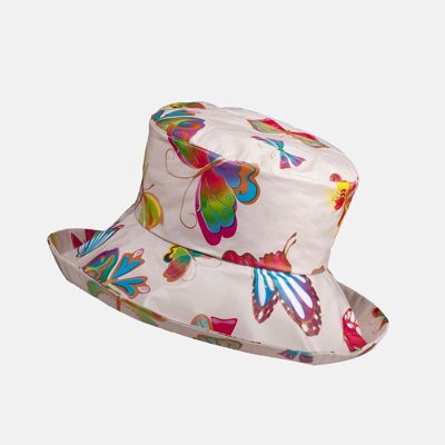 Sombrero de ala ancha impermeable - Mariposas