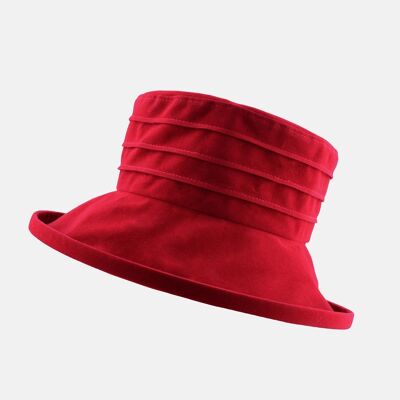 Chapeau compressible en velours résistant à l'eau - Rouge