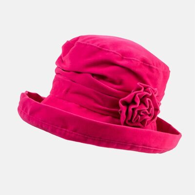 Water Resistant Velour Packable Hat - Pink