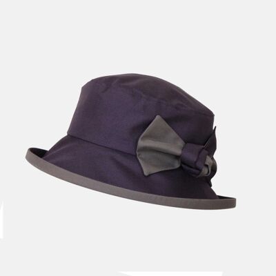 Cappello impermeabile in borsa - Melanzana e grigio
