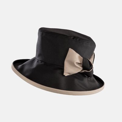 Waterproof Hat in a Bag - Black and Ivory