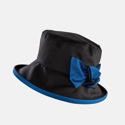 Waterproof Hat in a Bag - Black and Royal Blue