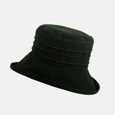 Wasserabweisender, packbarer Hut aus Velours - Waldgrün