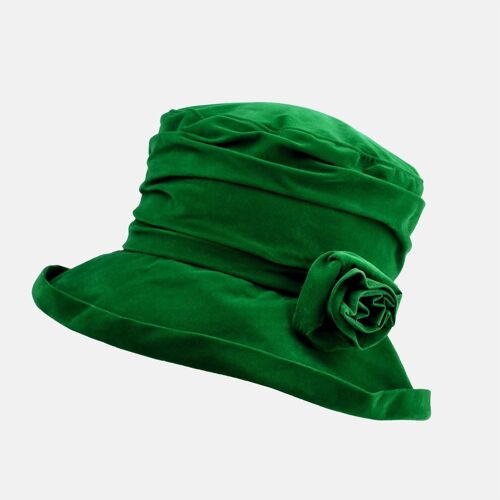 Water Resistant Velour Packable Hat - Emerald
