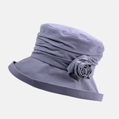 Wasserabweisender, packbarer Hut aus Velours - Grau