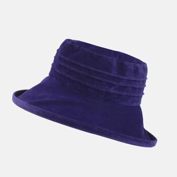 Chapeau Pliable en Velours Résistant à l'Eau - Bleu Foncé 1