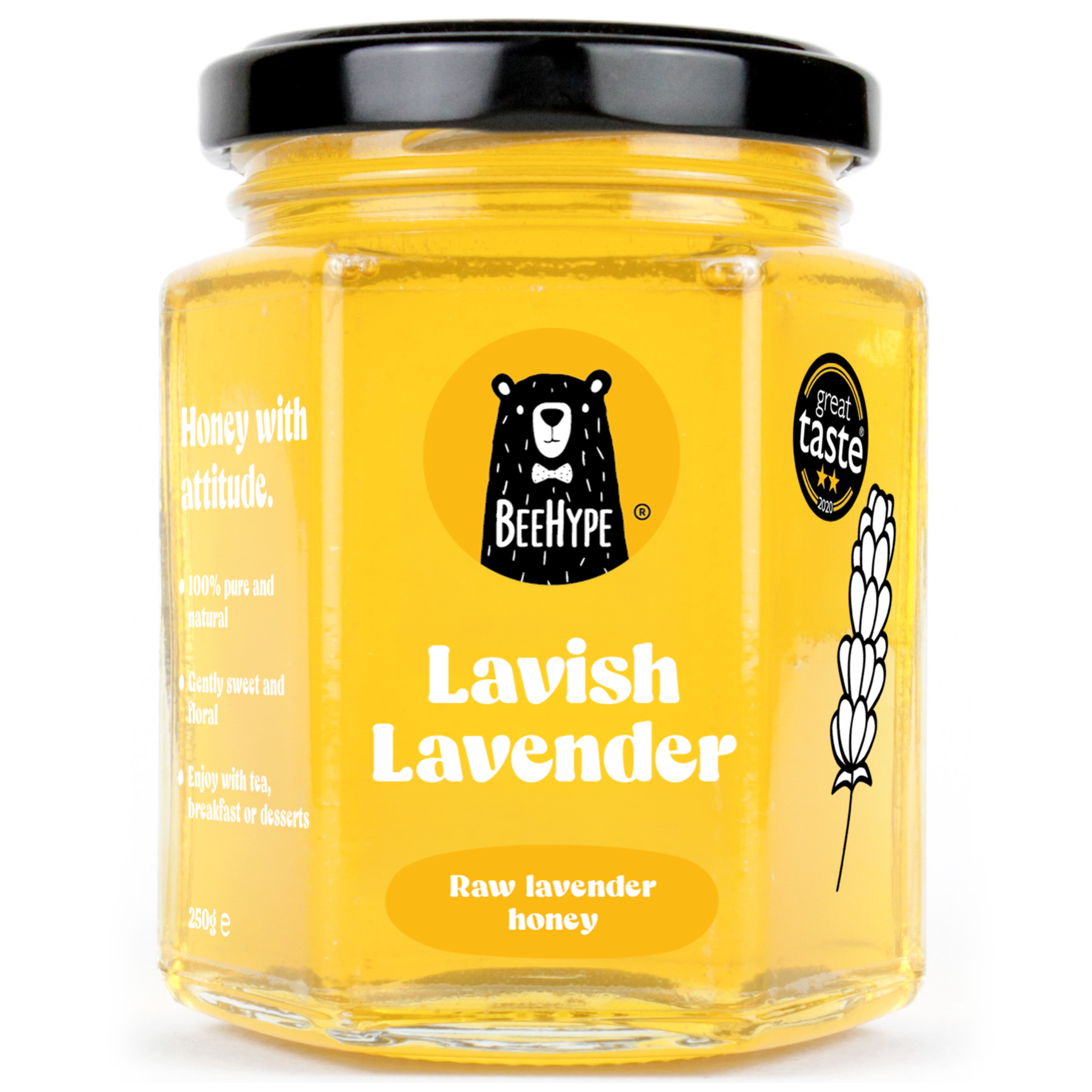 Miel brut de lavande somptueux - Miel gastronomique naturellement fabriqué par les abeilles