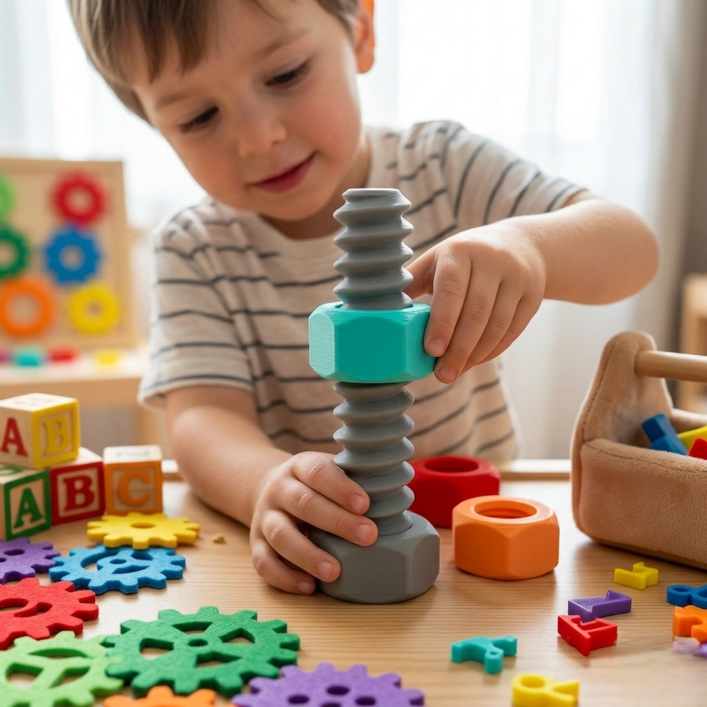 Montessori Screw & Nut Toy | Sensory and Motor Skills Learning Activity Set