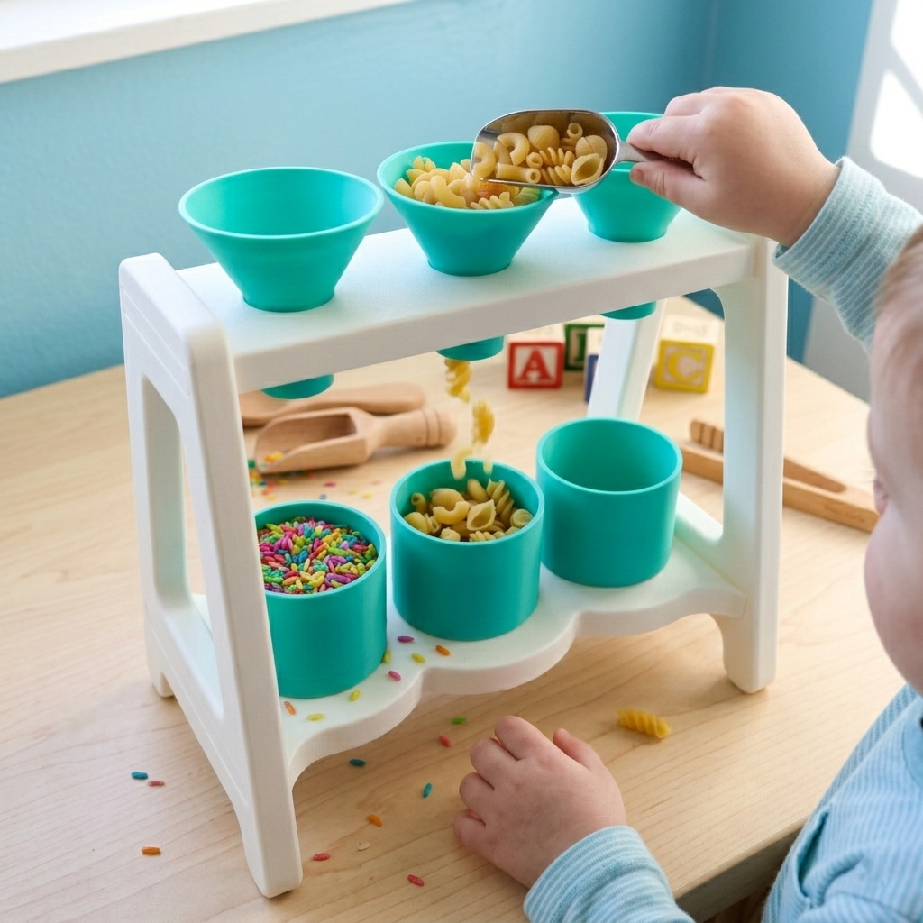 Sensory Sorting Station | Montessori Funnel Play