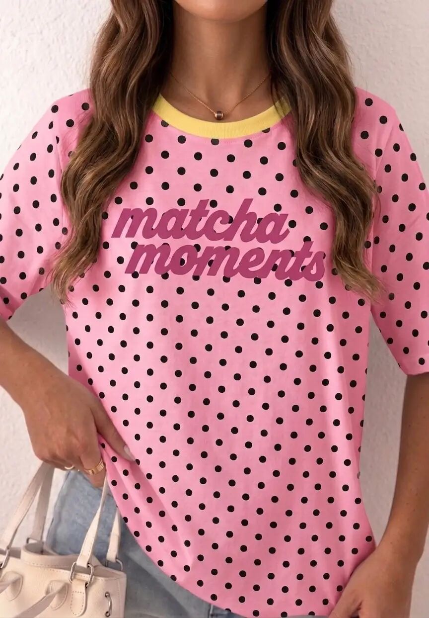 T-shirt pois Matcha Moments - F1796-1
