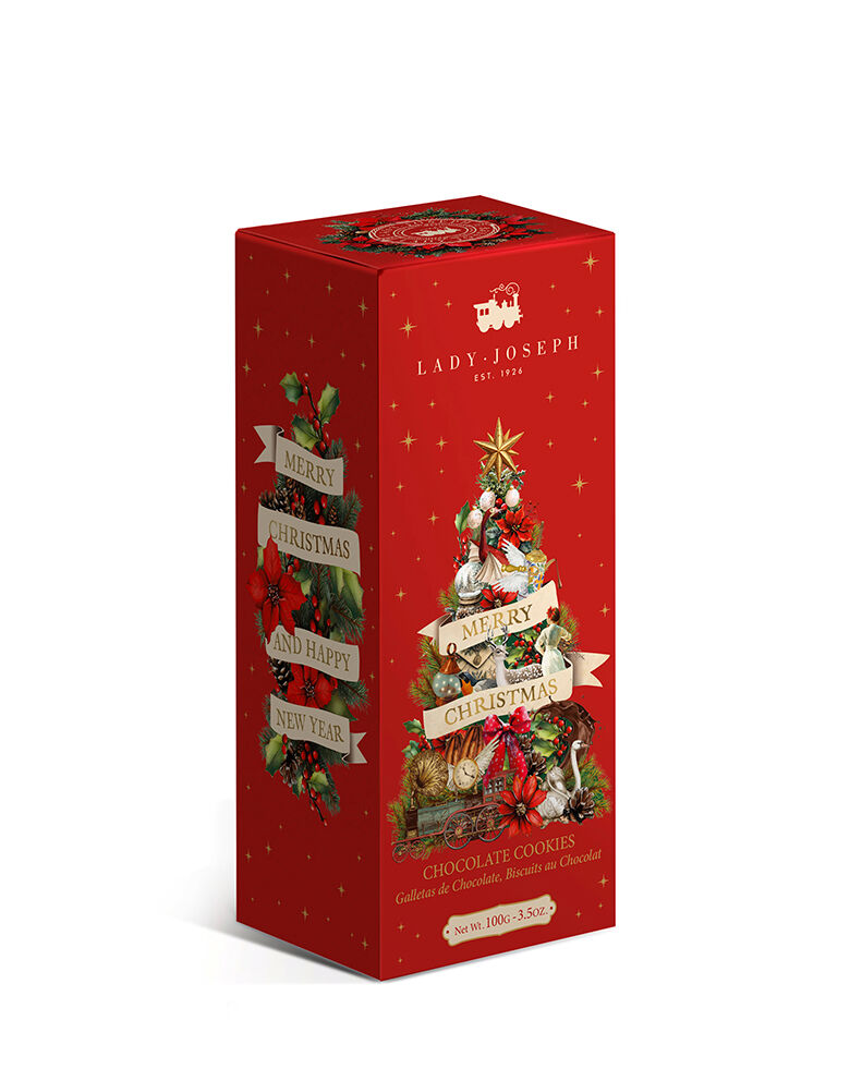 Christmas cookies in a red box