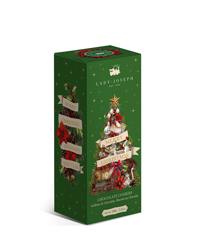 Christmas cookies in a green box