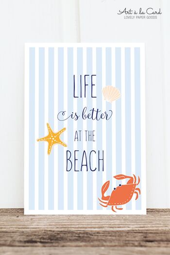 Carte postale: La vie est meilleure à la plage HF