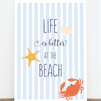 Carte postale: La vie est meilleure à la plage HF